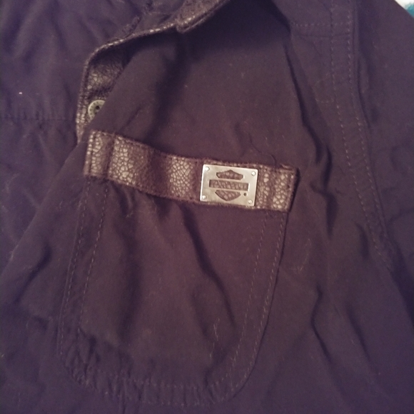 Harley Davidson Long Sleeve Button Up. Size Med. Black. - Picture 2 of 3